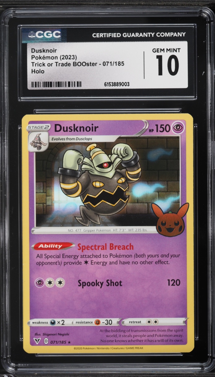 2023 Pokemon Sword & Shield Vivid Voltage Trick Or Trade Holo Dusknoir #71 CGC 10 GEM MINT