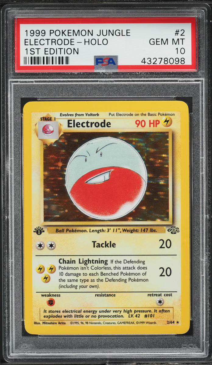 1999 Pokemon Jungle 1st Edition Holo Electrode #2 PSA 10 GEM MINT