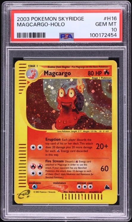 2003 Pokemon Skyridge Holo Magcargo #H16 PSA 10 GEM MINT