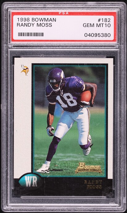 1998 Metal Universe Randy Moss ROOKIE #190 PSA 9 MINT on Fanatics