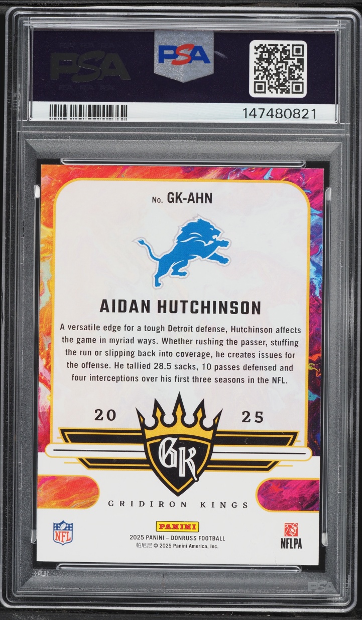 2025 Donruss Gridiron Kings Aidan Hutchinson #GK-AHN PSA 10 GEM MINT