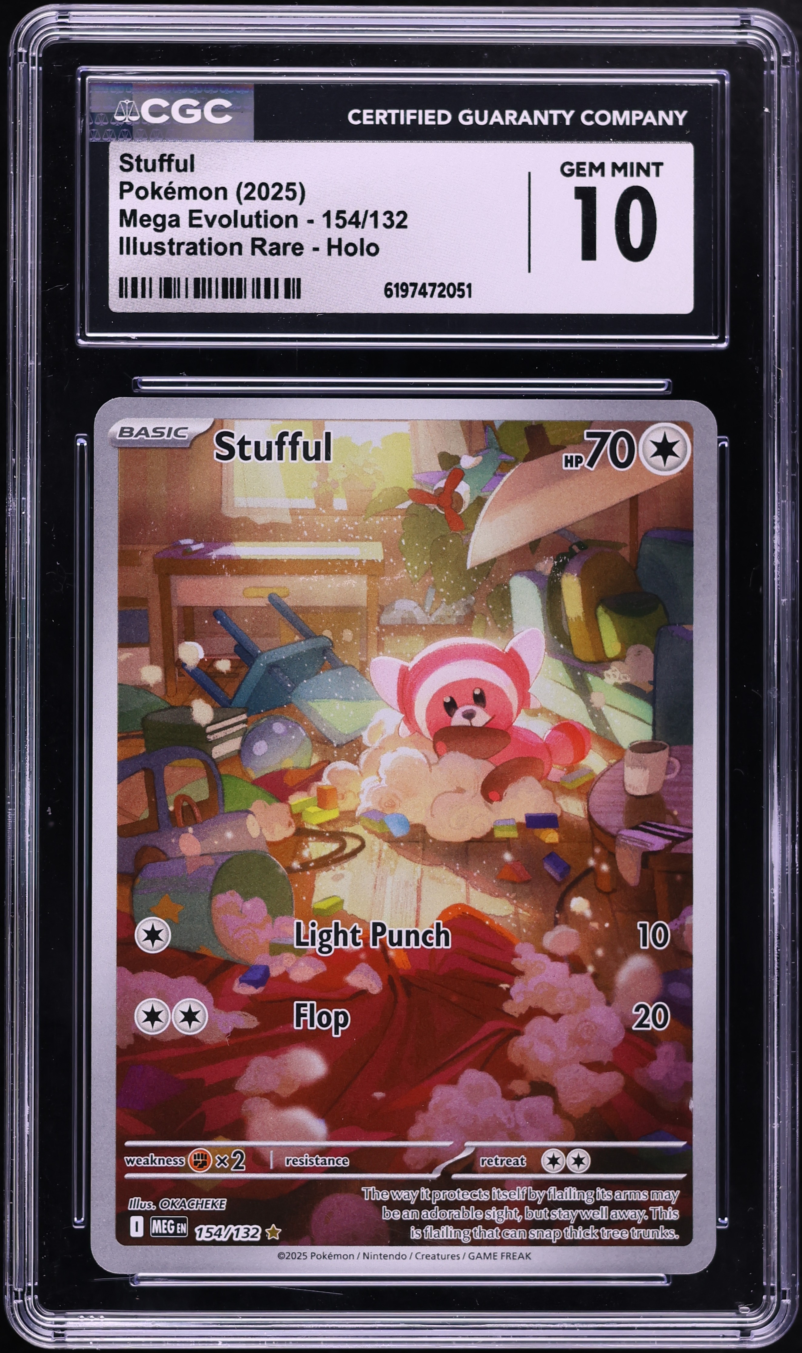 2025 Pokemon Mega Evolution IR Stufful #154 CGC 10 GEM MINT