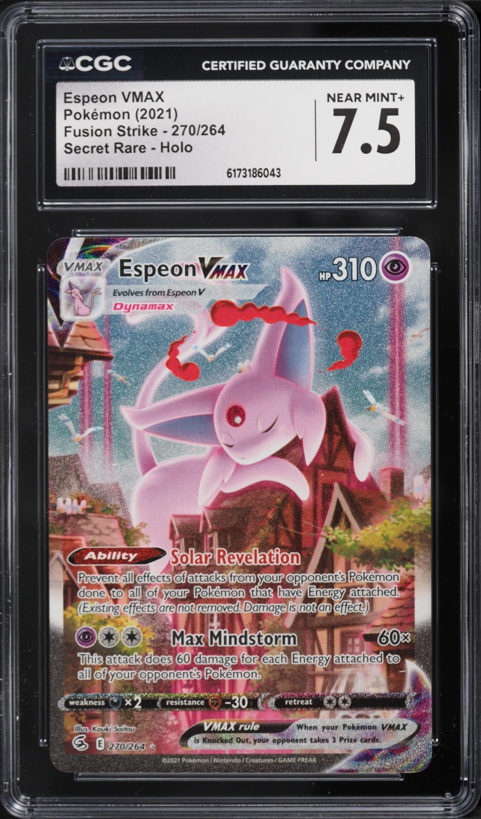 2021 Pokemon Sword & Shield Fusion Strike SEC Espeon VMAX #270 CGC 7.5 NRMT+