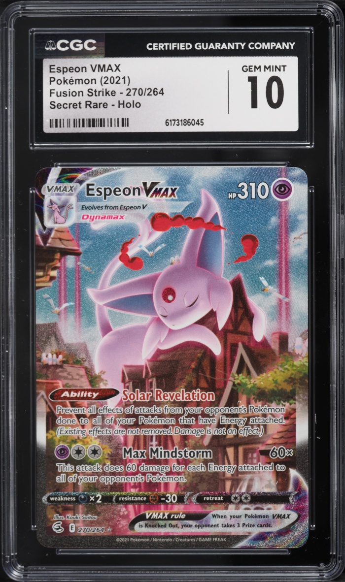 2021 Pokemon Sword & Shield Fusion Strike SEC Espeon VMAX #270 CGC 10 GEM MINT