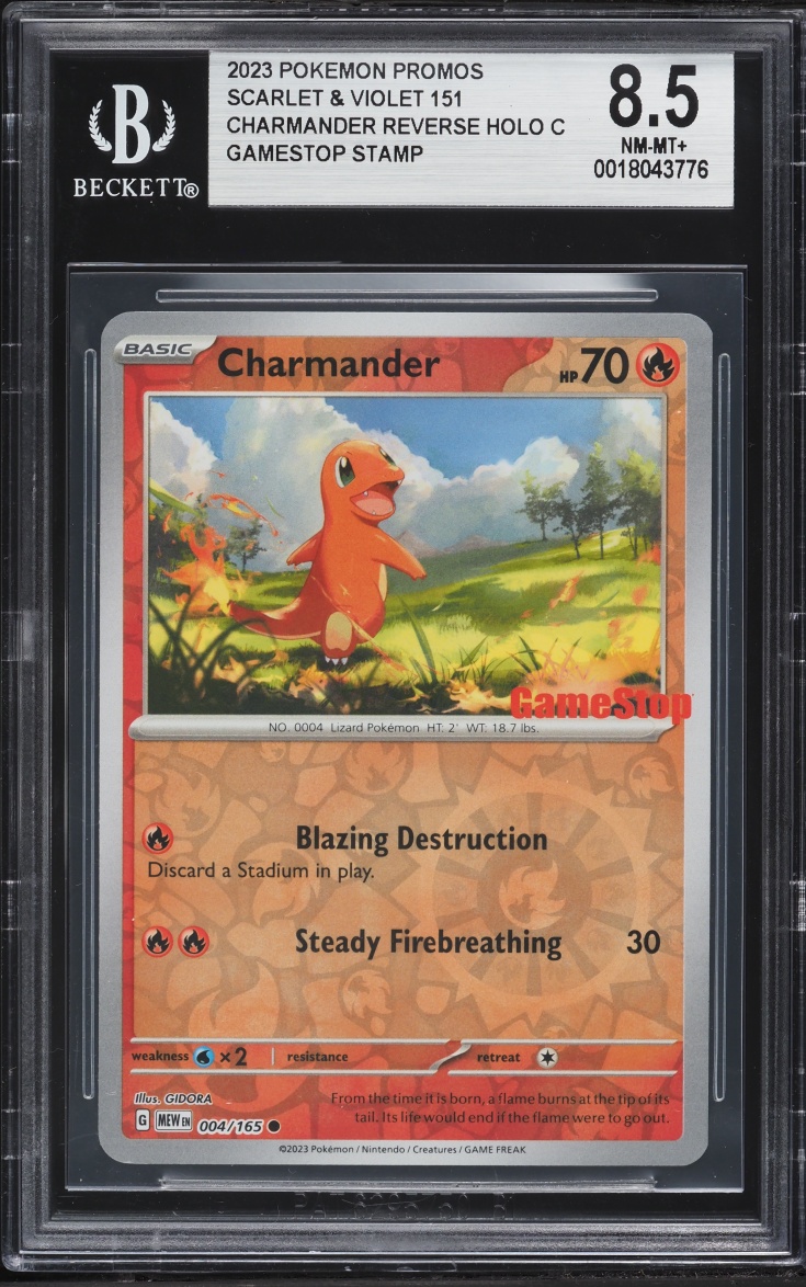 2023 Pokemon Scarlet And Violet 151 Promo Reverse Holo Charmander #004 BGS 8.5 NM-MT+
