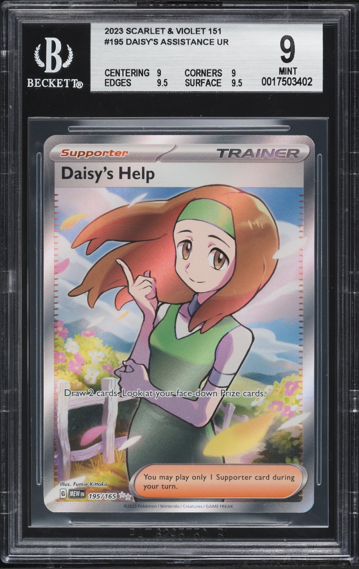 2023 Pokemon Scarlet & Violet 151 Full Art Daisy's Help #195 BGS 9 MINT