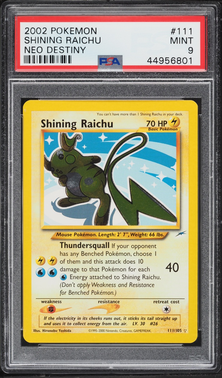 2002 Pokemon Neo Destiny Shining Raichu #111 PSA 9 MINT