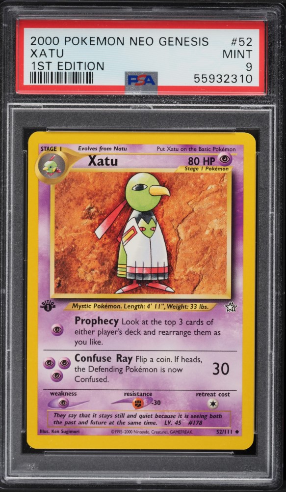 2000 Pokemon Neo Genesis 1st Edition Xatu #52 PSA 9 MINT