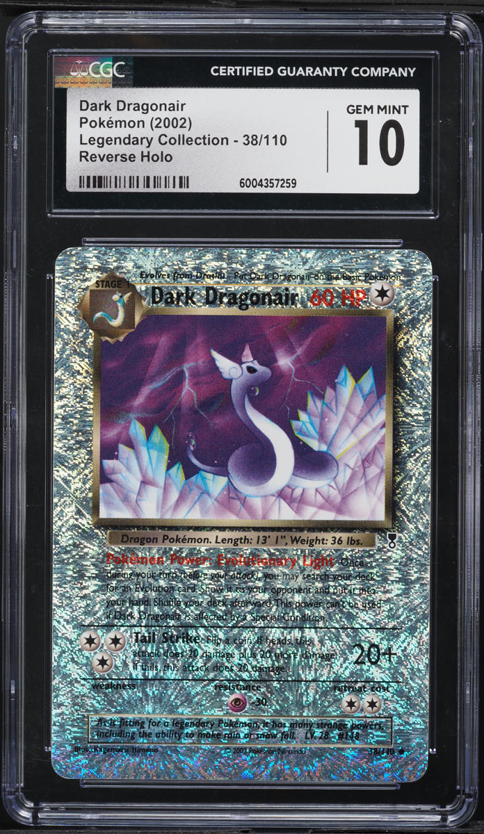 2002 Pokemon Legendary Collection Reverse Holo Dark Dragonair #38 CGC 10 GEM