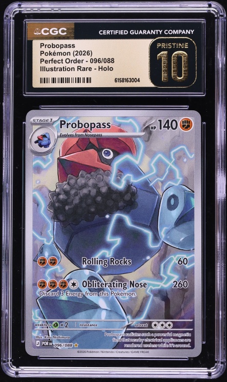 2026 Pokemon Mega Evolution Perfect Order IR Probopass #096 CGC 10 PRISTINE
