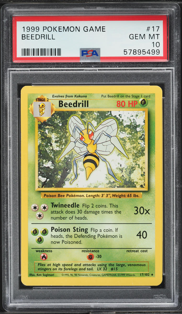1999 Pokemon Base Set Beedrill #17 PSA 10 GEM MINT