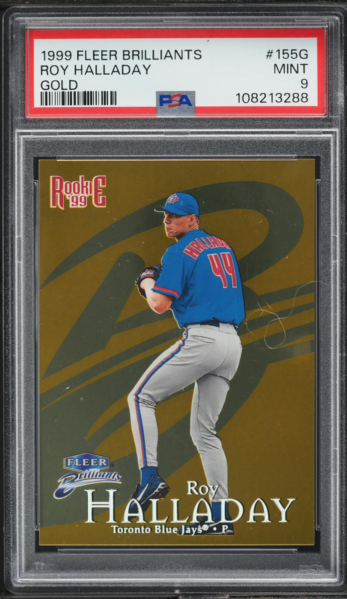 1999 Fleer Brilliants Gold Roy Halladay ROOKIE /99 #155G PSA 9 MINT
