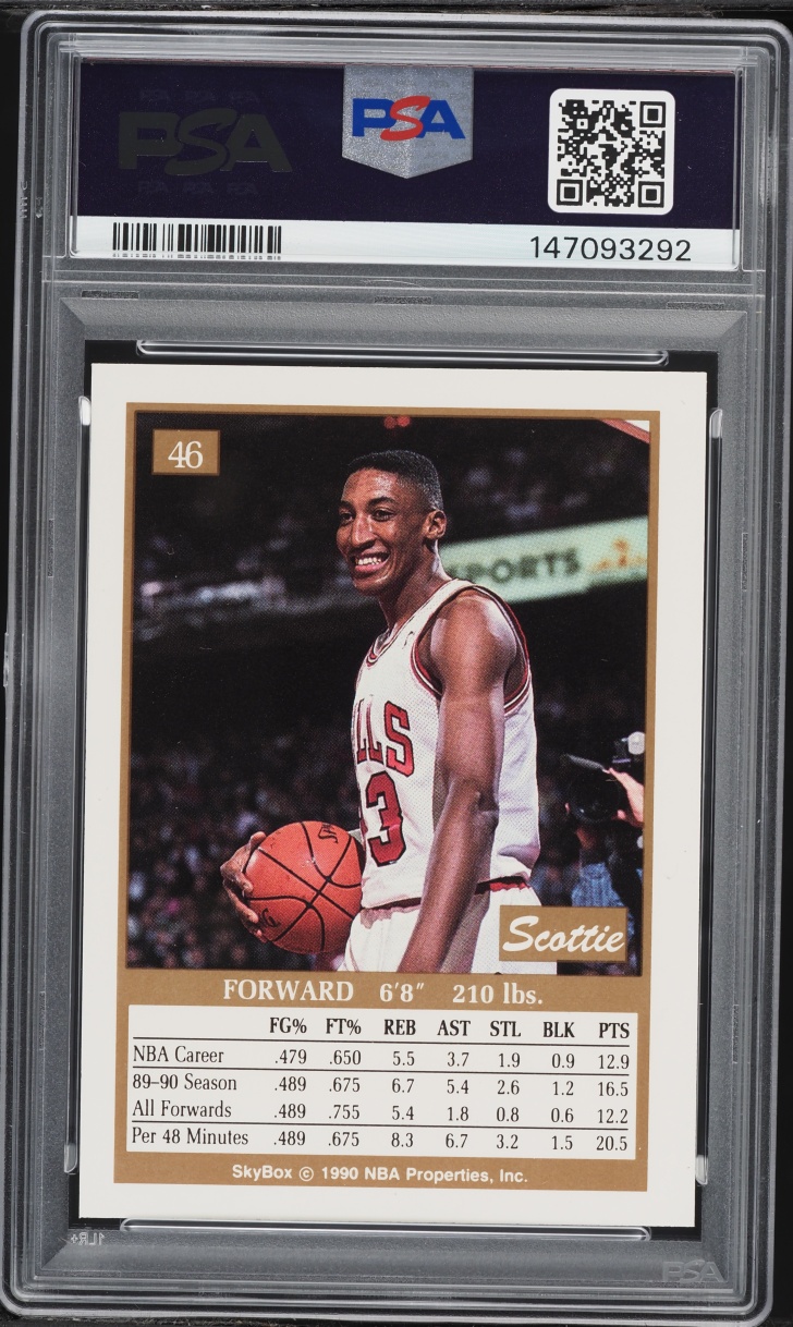 1990 Skybox Basketball Scottie Pippen #46 PSA 8 NM-MT