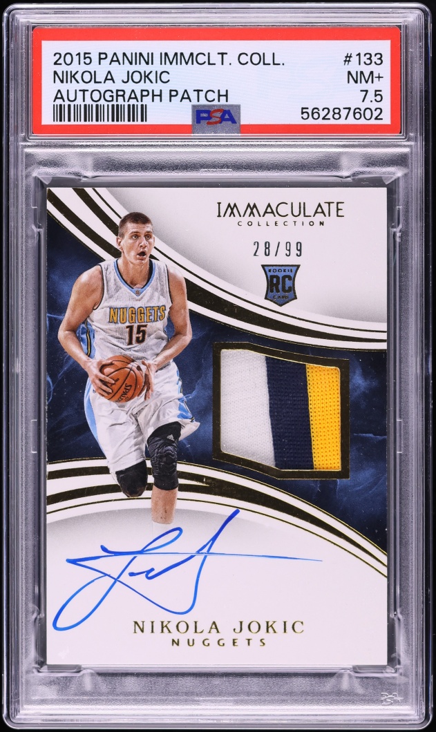 2015 Immaculate Collection Nikola Jokic ROOKIE PATCH AUTO /99 #133 PSA 7.5 NRMT+ - Photo 1