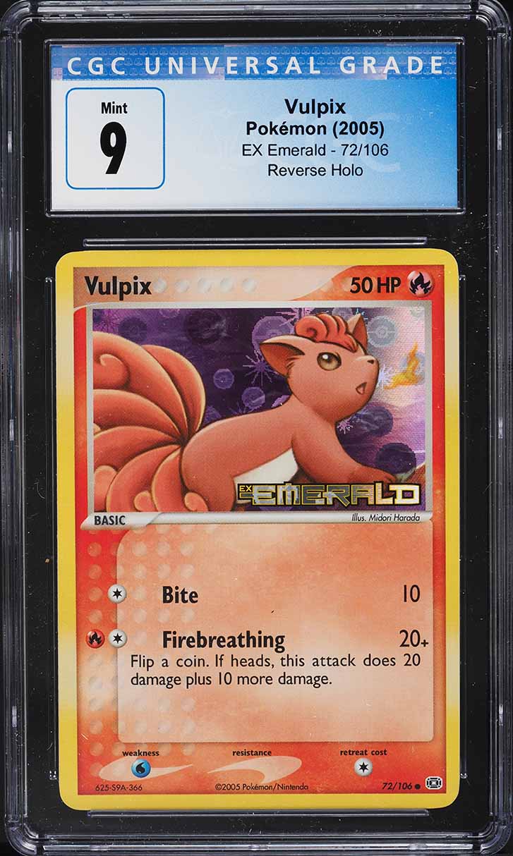 2005 Pokemon EX Emerald Reverse Holo Vulpix #72 CGC 9 MINT