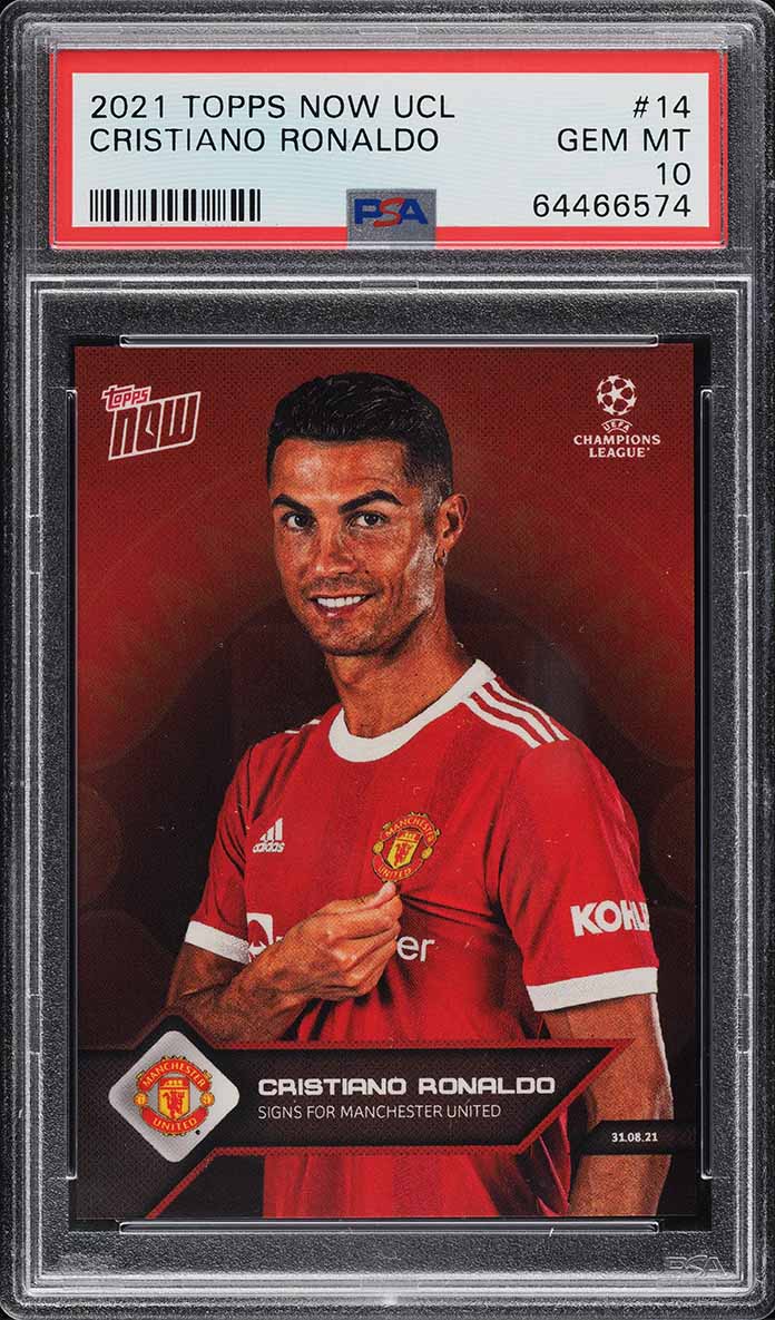 2021 Topps Now UEFA Champions League Cristiano Ronaldo #14 PSA 9