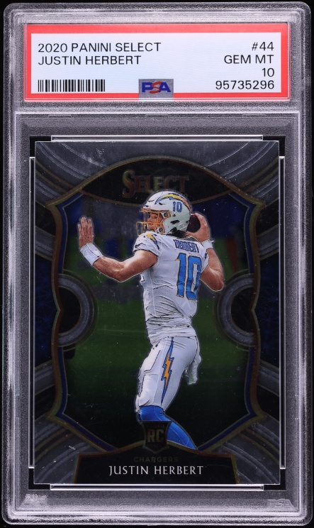2020 #44 Select Concourse Justin Herbert Rookie Gem Mint PSA 10
