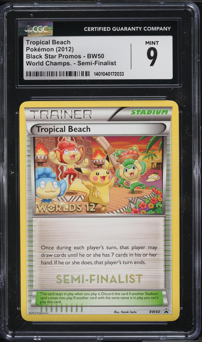 2012 Pokemon BW Promo World Championships Semi-Finalist Tropical Beach CGC 9