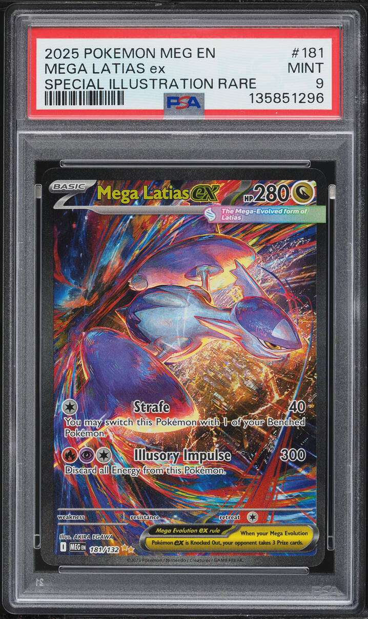 2025 Pokemon Mega Evolution SIR Mega Latias ex #181 PSA 9 MINT