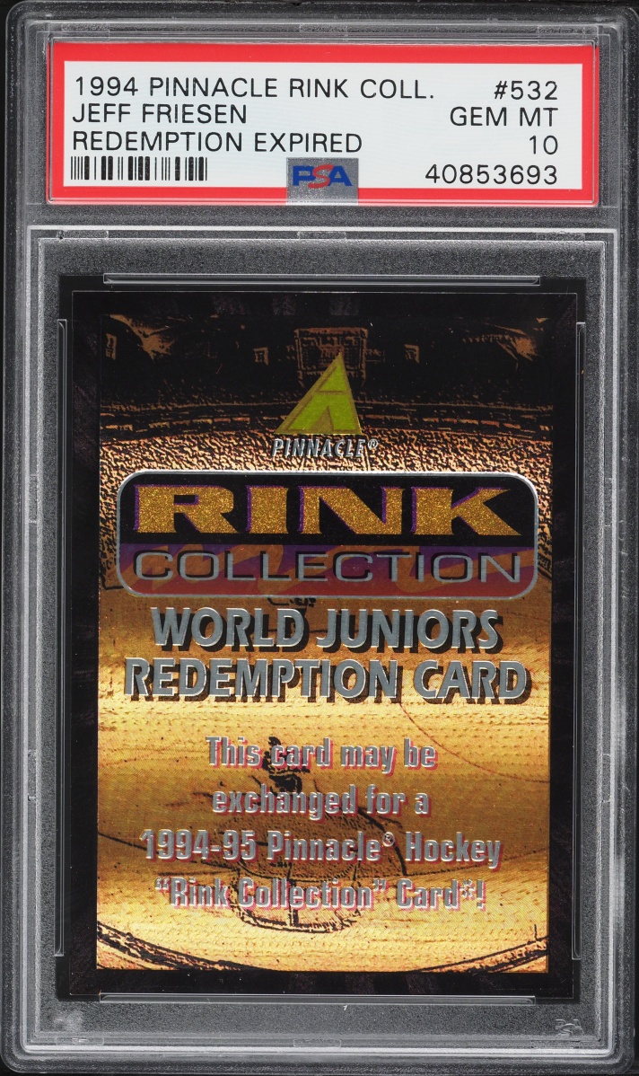 1994 Pinnacle Rink Redemption Expired Jeff Friesen ROOKIE #532 PSA 10 GEM MINT