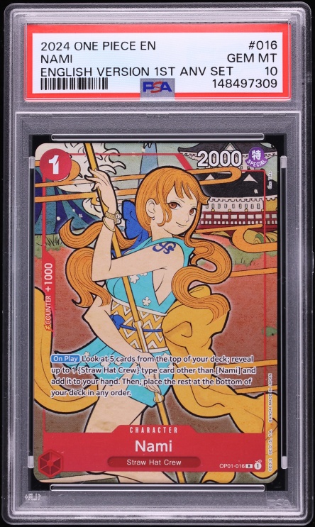 2024 One Piece 1st Anniversary Set English Version Nami #OP01-016 PSA 10 GEM MINT