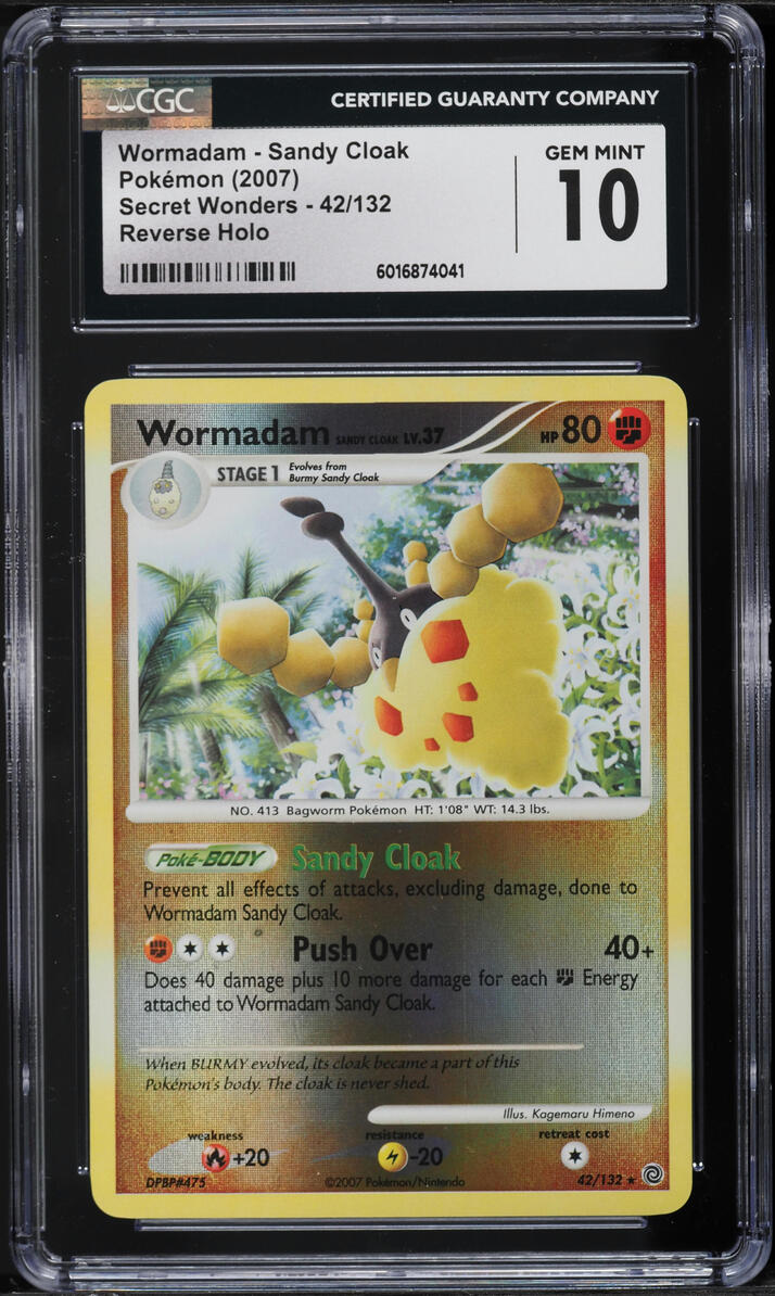 2007 Pokemon DP Secret Wonders Reverse Holo Wormadam Sandy Cloak #42 CGC 10 GEM - Main Image