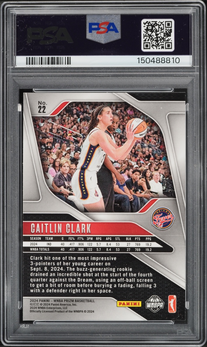 2024 Panini Prizm WNBA Caitlin Clark ROOKIE #22 PSA 9 MINT