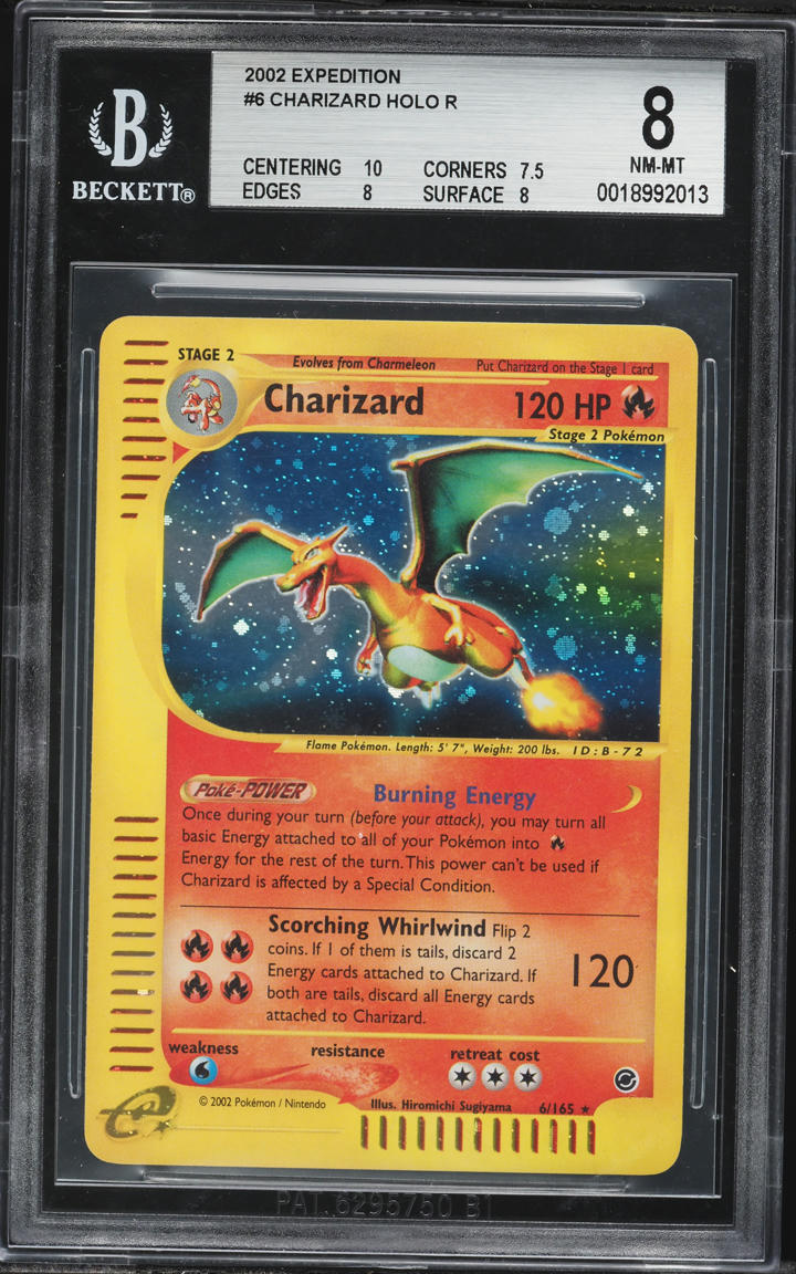 2002 Pokemon Expedition Holo Charizard #6 BGS 8 NM-MT