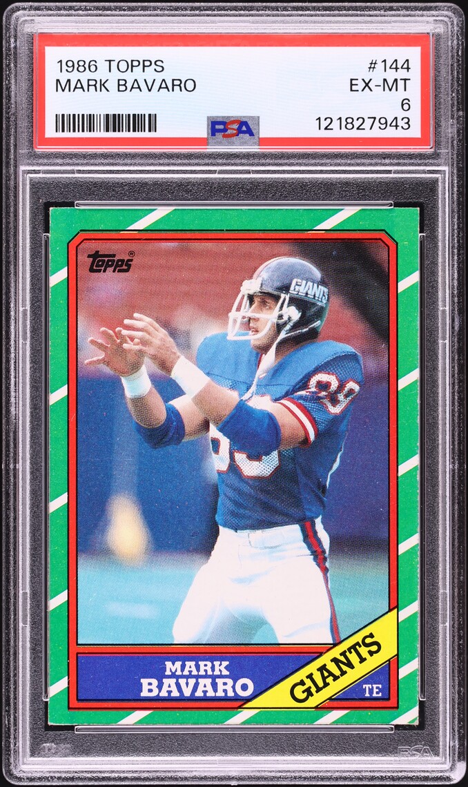 1986 Topps Football Mark Bavaro ROOKIE #144 PSA 6 EXMT