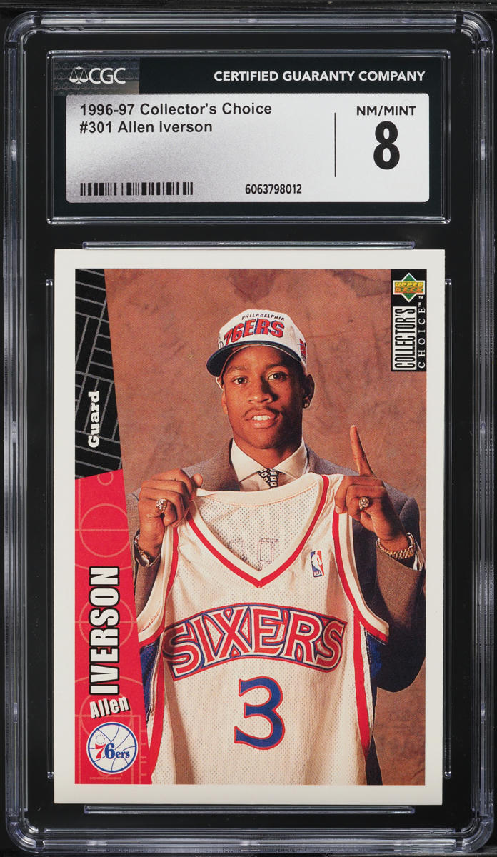 1996 Collector's Choice Allen Iverson ROOKIE #301 CSG 8 NM-MT