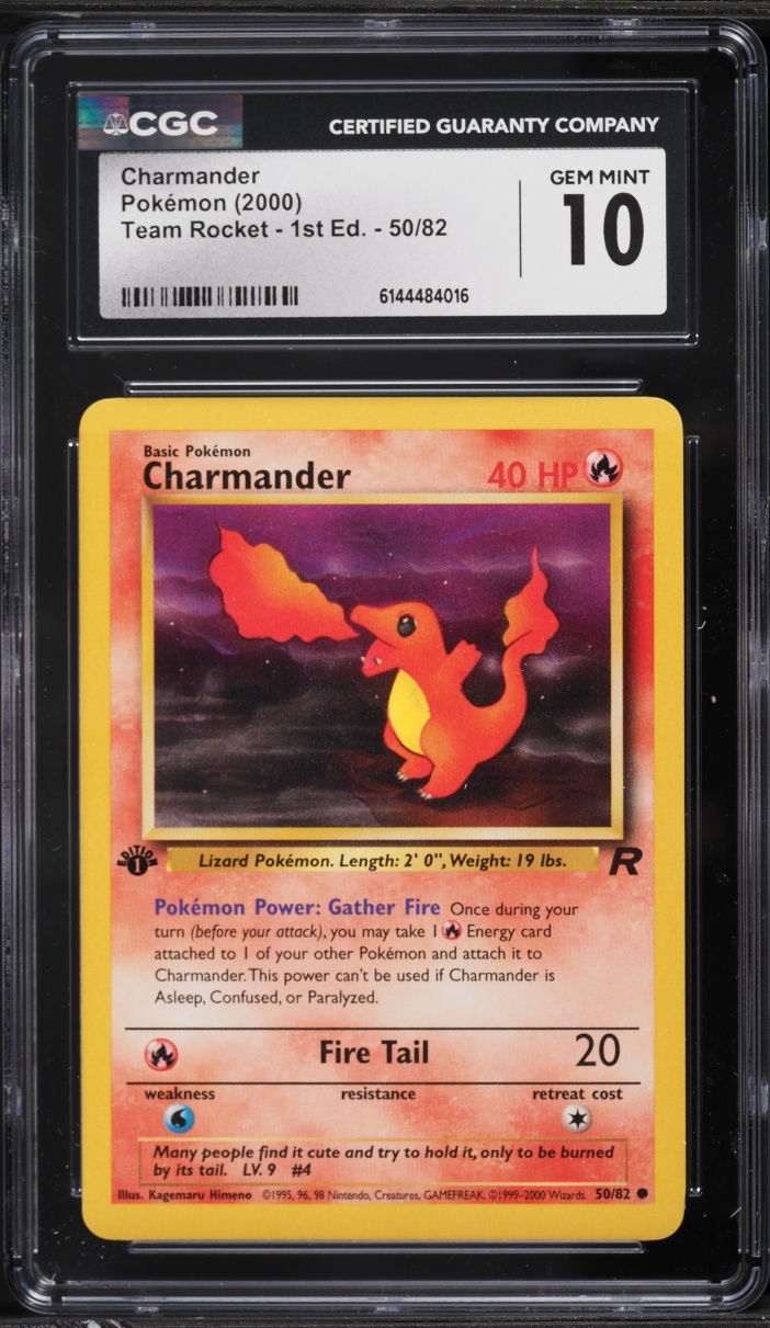 2000 Pokemon Team Rocket 1st Edition Charmander #50 CGC 10 GEM MINT