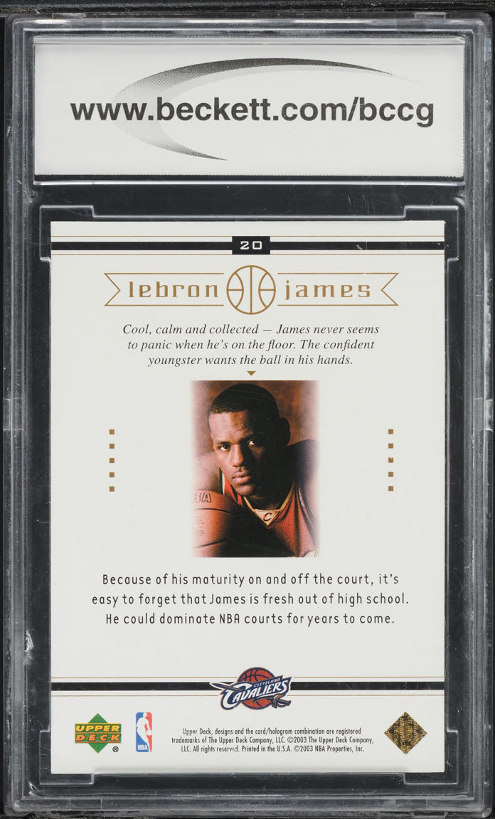 2003 Upper Deck Box Set LeBron James ROOKIE #20 BCCG 10