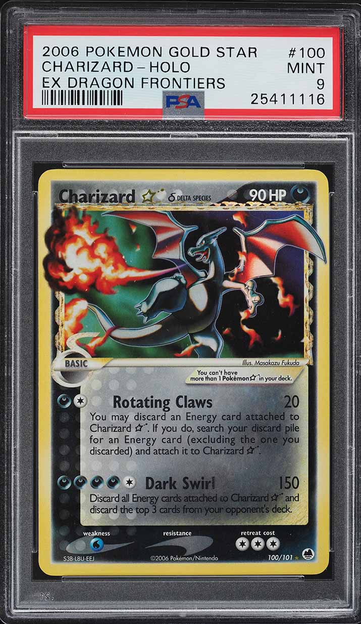 2003 Pokemon EX Dragon Holo Charizard Gold Star #100 PSA 9 MINT