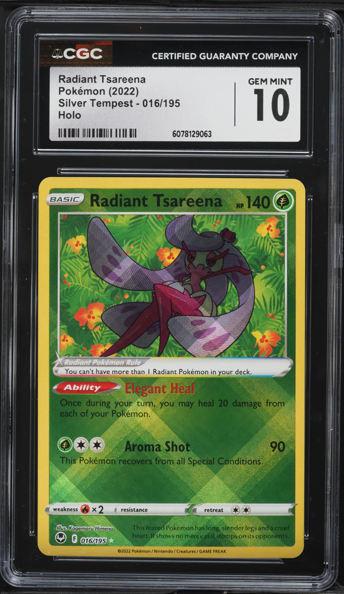 2022 Pokemon Sword & Shield Silver Tempest Holo Radiant Tsareena #16 CGC 10 GEM