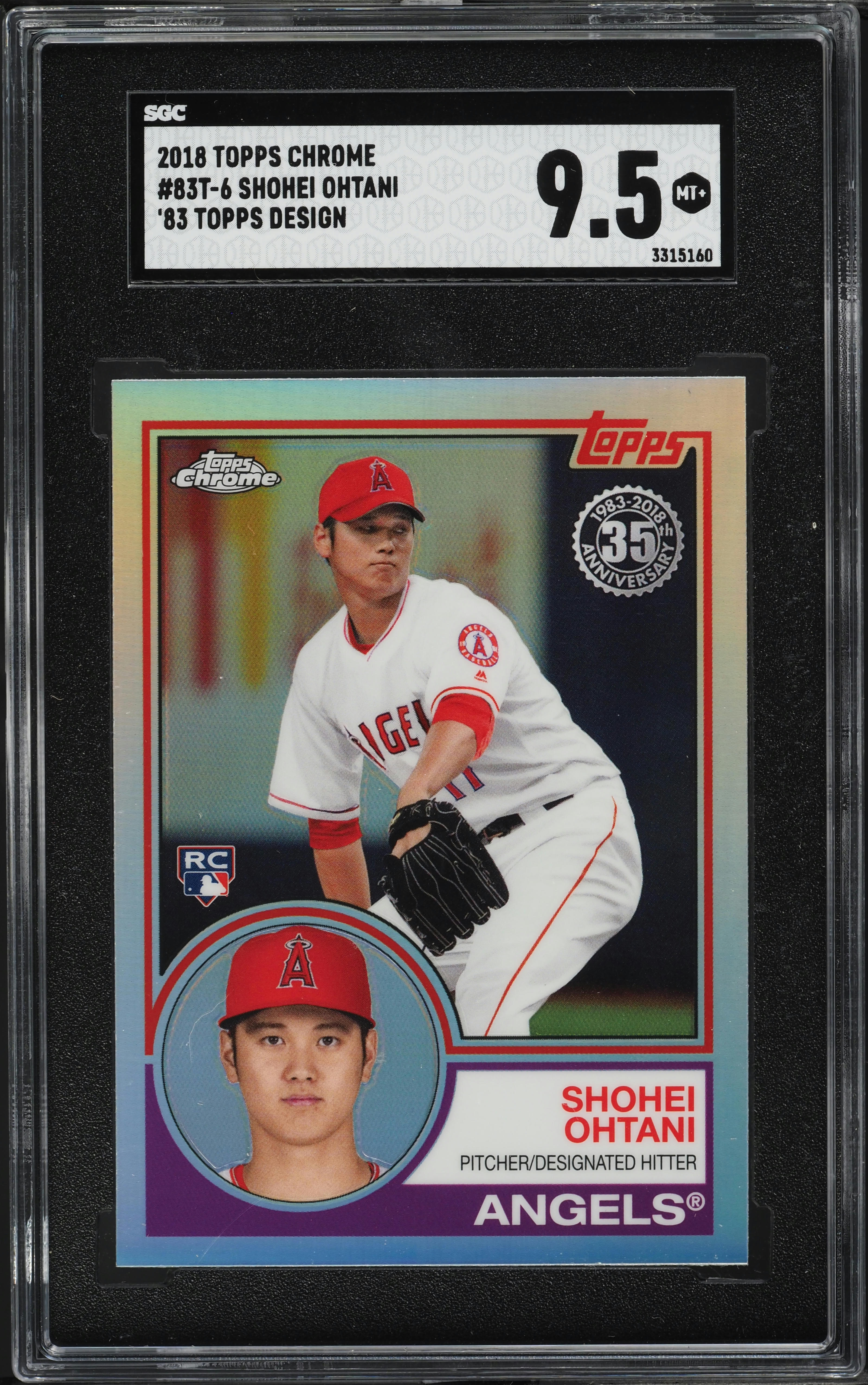 2018 Topps Chrome '83 Design Shohei Ohtani ROOKIE #83T-6 SGC