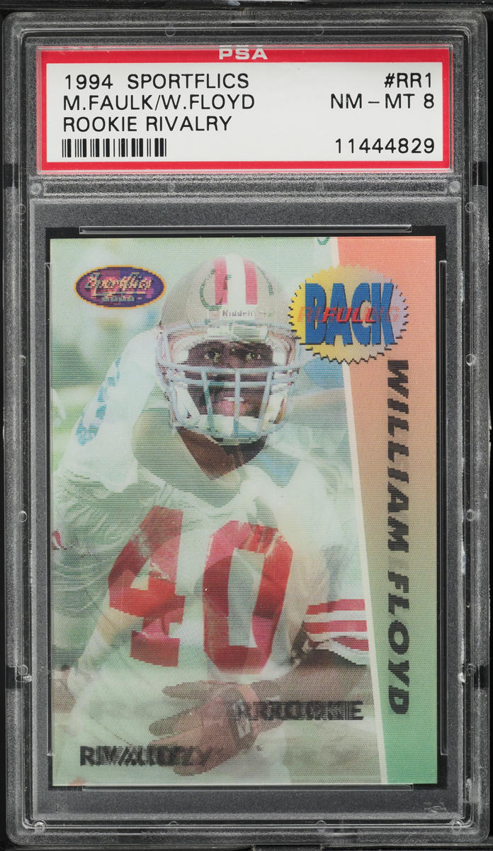 1994 Sportflics Rivalry Marshall Faulk William Floyd ROOKIE #RR1 PSA 8 NM-MT