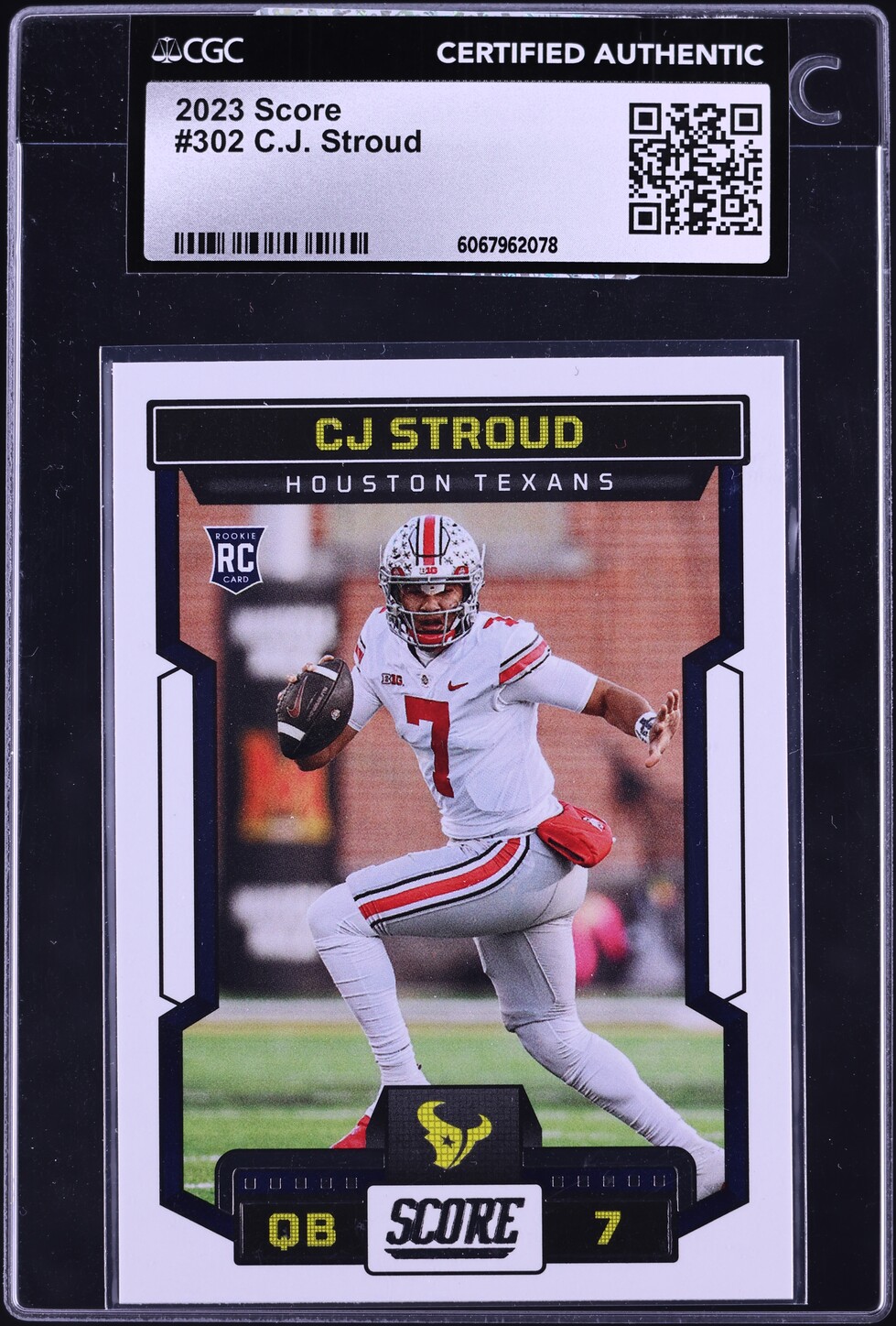 2023 Score Football C.J. Stroud ROOKIE #302 CGC AUTH on Fanatics Collect
