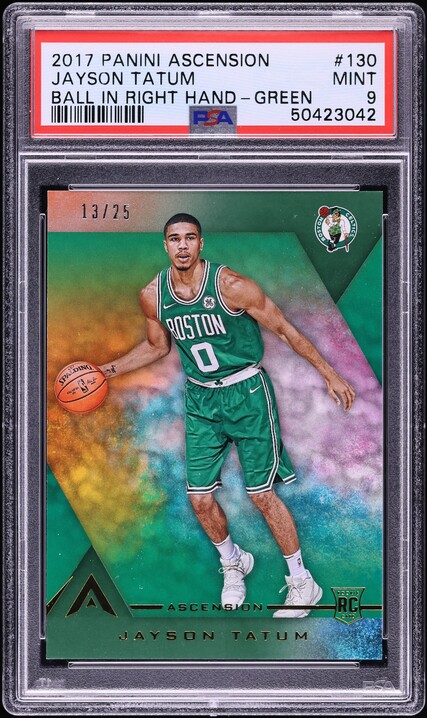 2017 Panini Prizm Green Jayson Tatum ROOKIE #16 PSA 9 MINT on