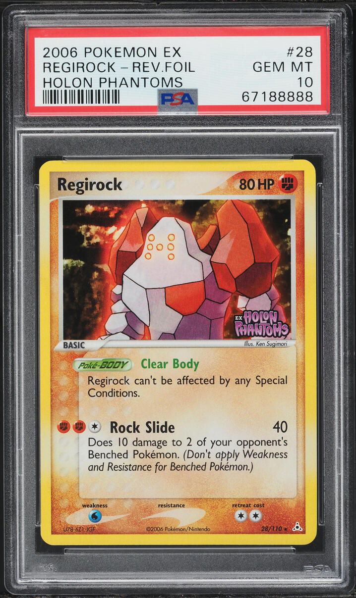 2006 Pokemon EX Holon Phantoms Reverse Holo Regirock #28 PSA 10 GEM MINT