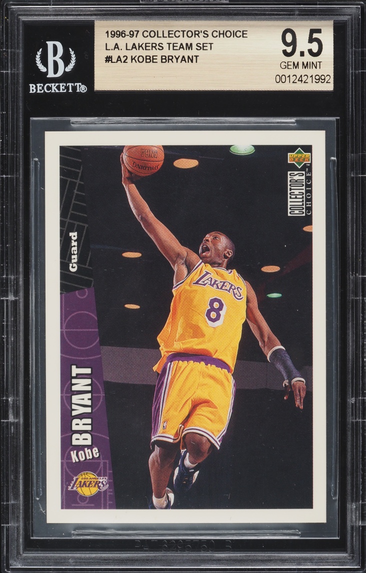 1996 Collector's Choice LA Lakers Team Set Kobe Bryant ROOKIE #LA2 BGS 9.5 GEM MINT