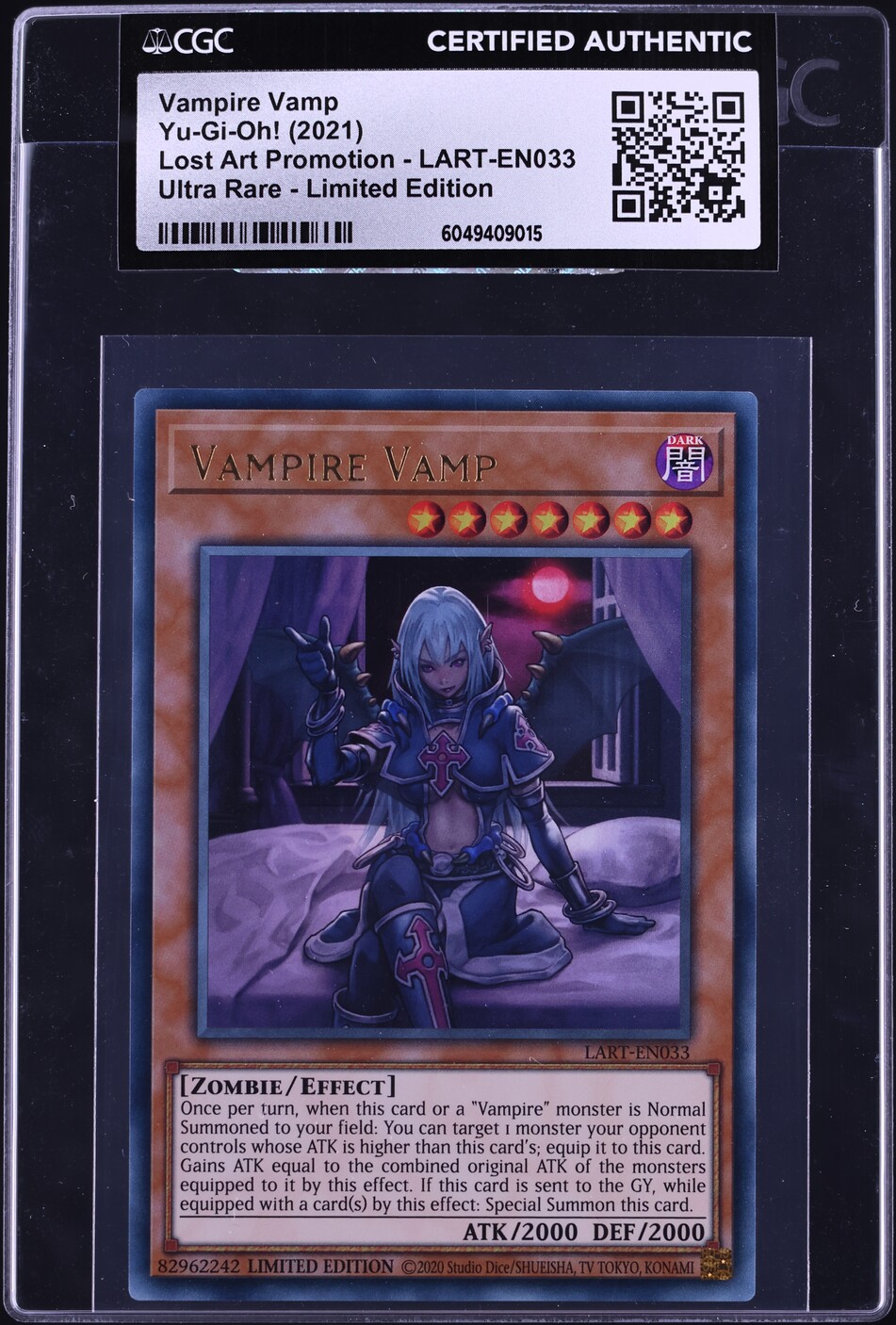 2021 Yu-Gi-Oh! Lost Art Promo Vampire Vamp #LART-EN033 CGC AUTH on ...