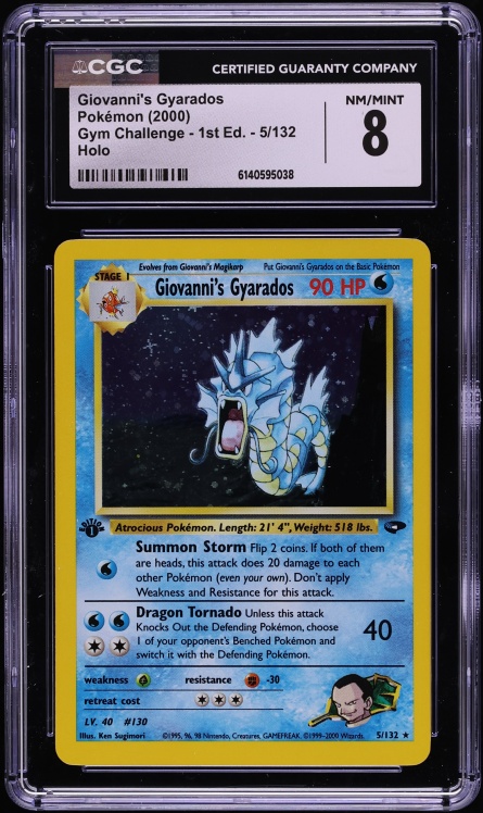 2000 Pokemon Gym Challenge 1st Edition Holo Giovanni's Gyarados #5 CGC 8 NM-MT