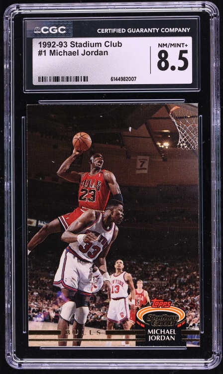 1992 Stadium Club Basketball Michael Jordan #1 CGC 8.5 NM-MT+