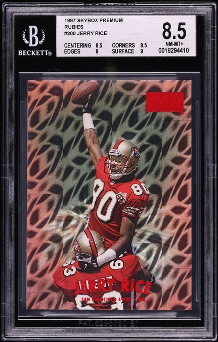 1997 Skybox Premium Rubies Jerry Rice /50 #200 BGS 8.5 NM-MT+