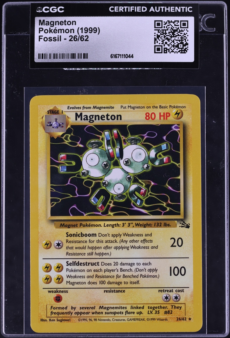 1999 Pokemon Fossil Magneton #26 CGC AUTH