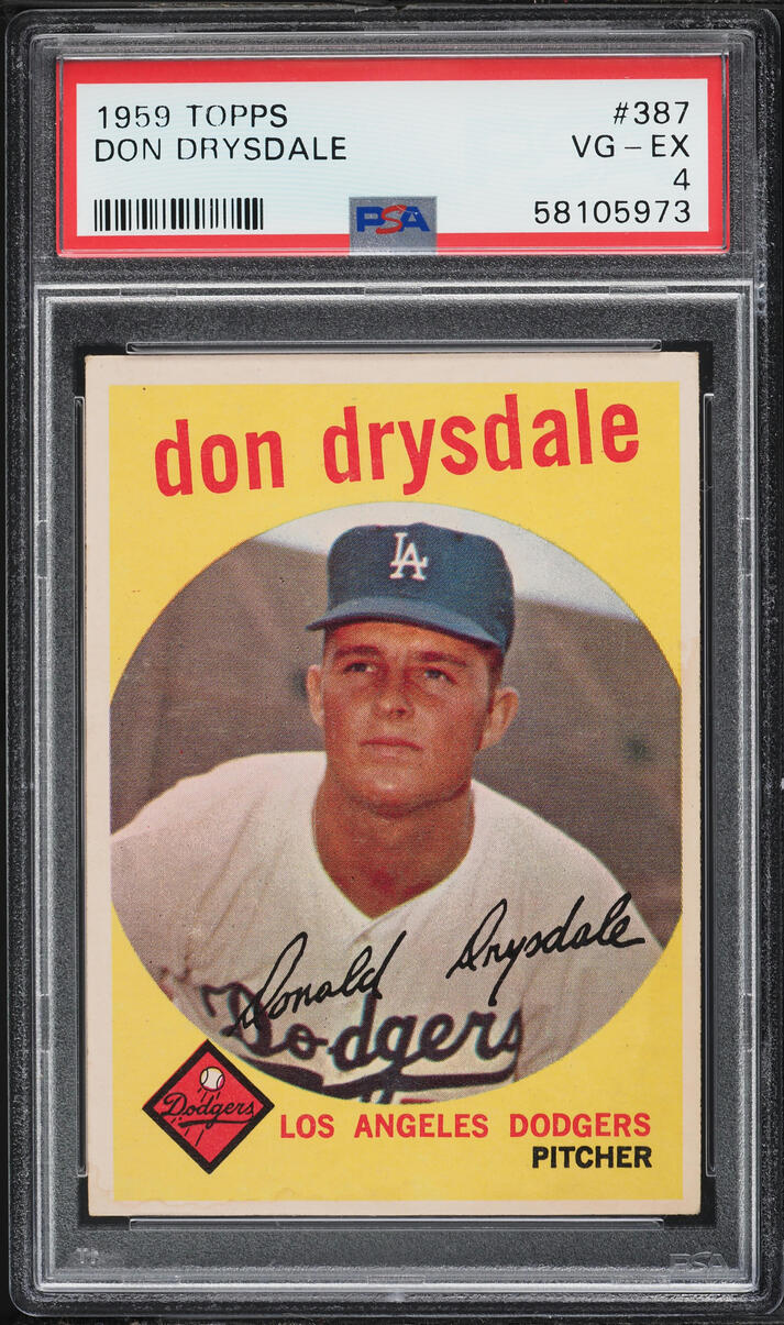 1959 Topps Don Drysdale #387 PSA 4 VGEX