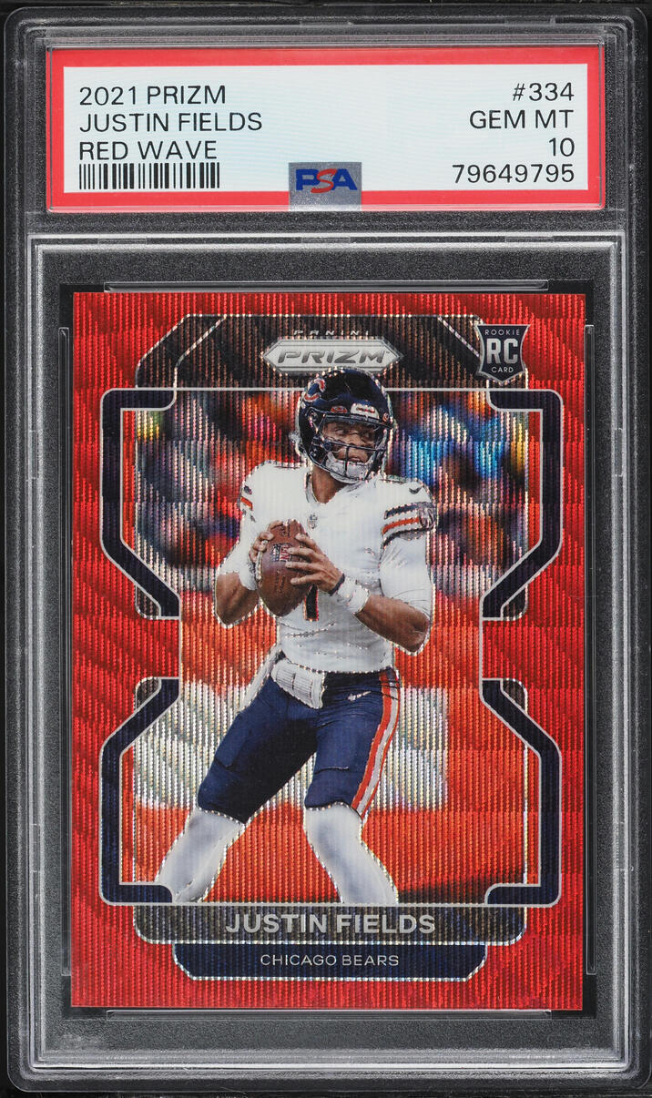 2021 Panini Prizm Red Wave Justin Fields ROOKIE /149 #334 PSA 10 GEM MINT