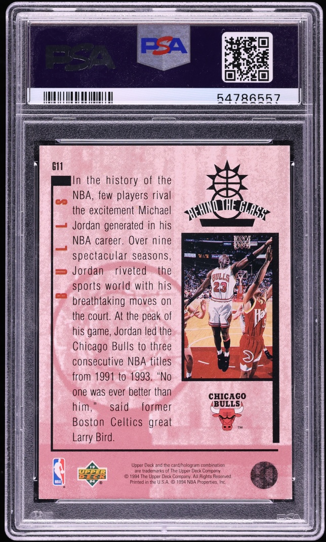 1993 Upper Deck SE Behind The Glass Michael Jordan #G11 PSA 7 NRMT