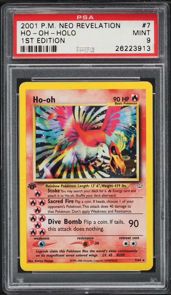 2001 Pokemon Neo Revelation 1st Edition Holo Ho-Oh #7 PSA 9 MINT