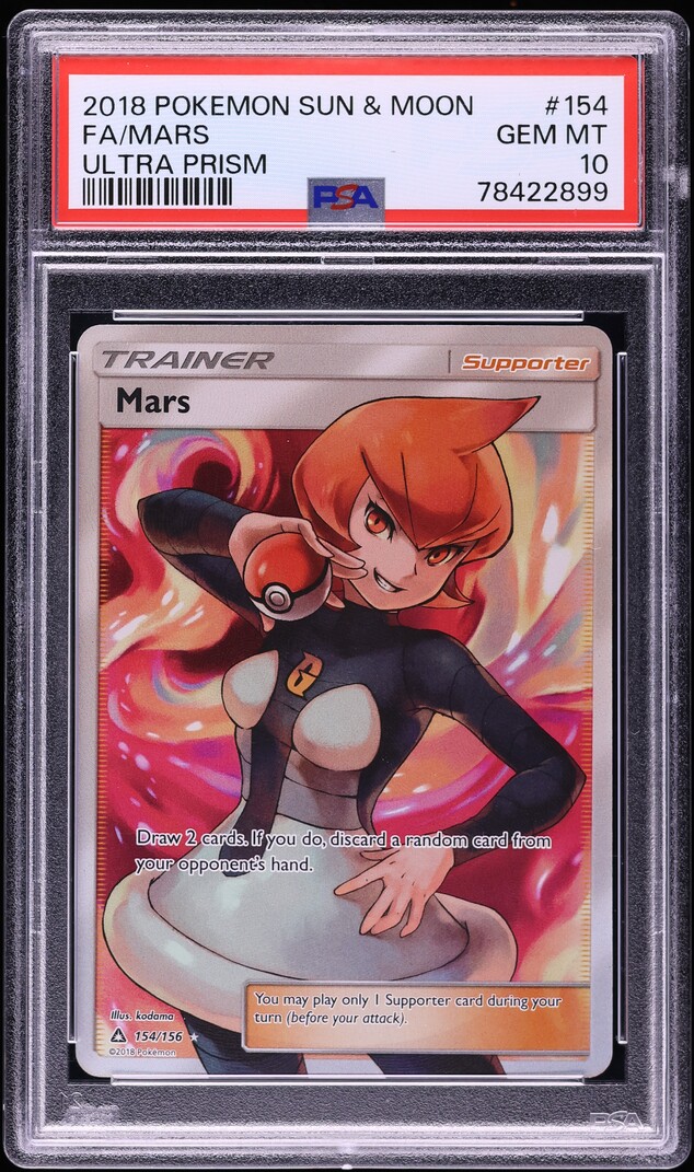 2018 Pokemon Sun & Moon Ultra Prism Full Art Mars #154 PSA 10 GEM MINT